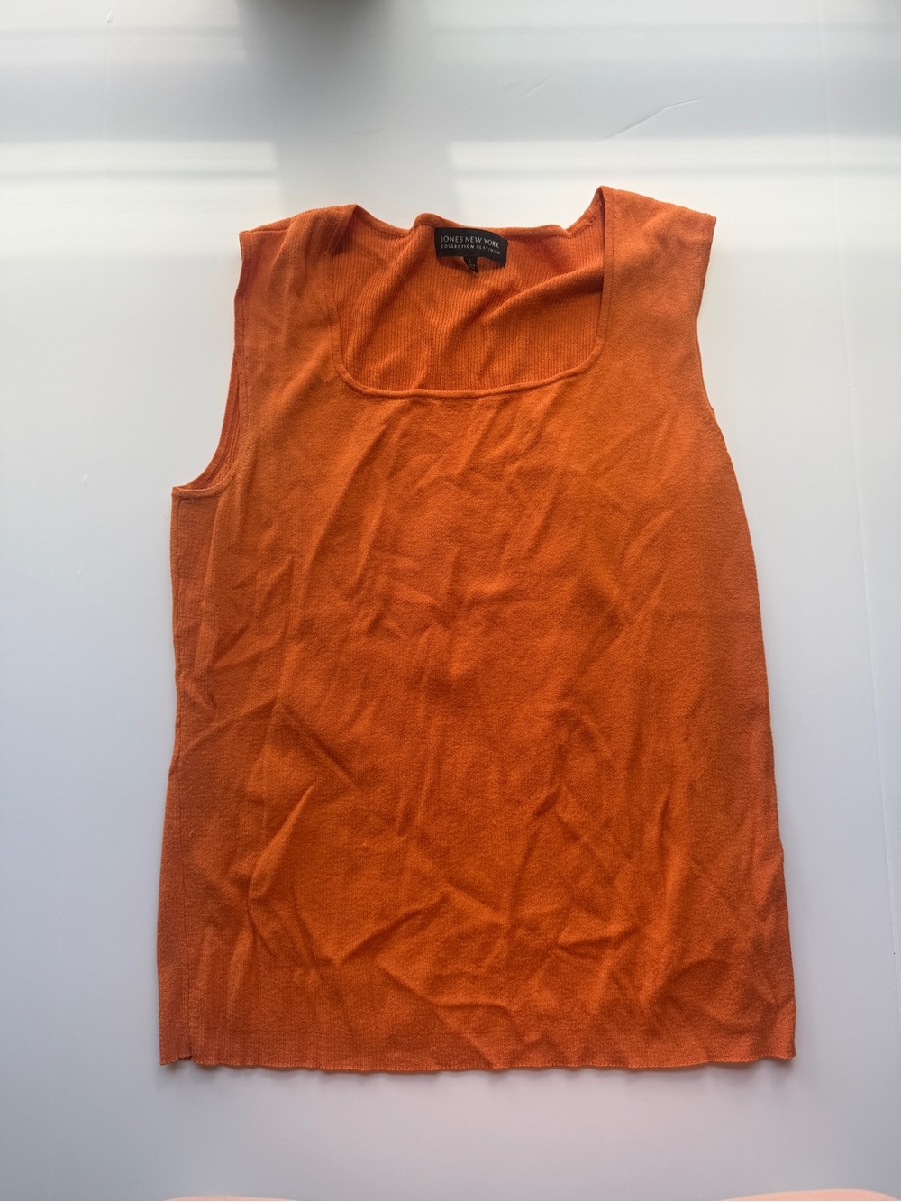 Jones New York Orange Scoop Neck Tank Top
